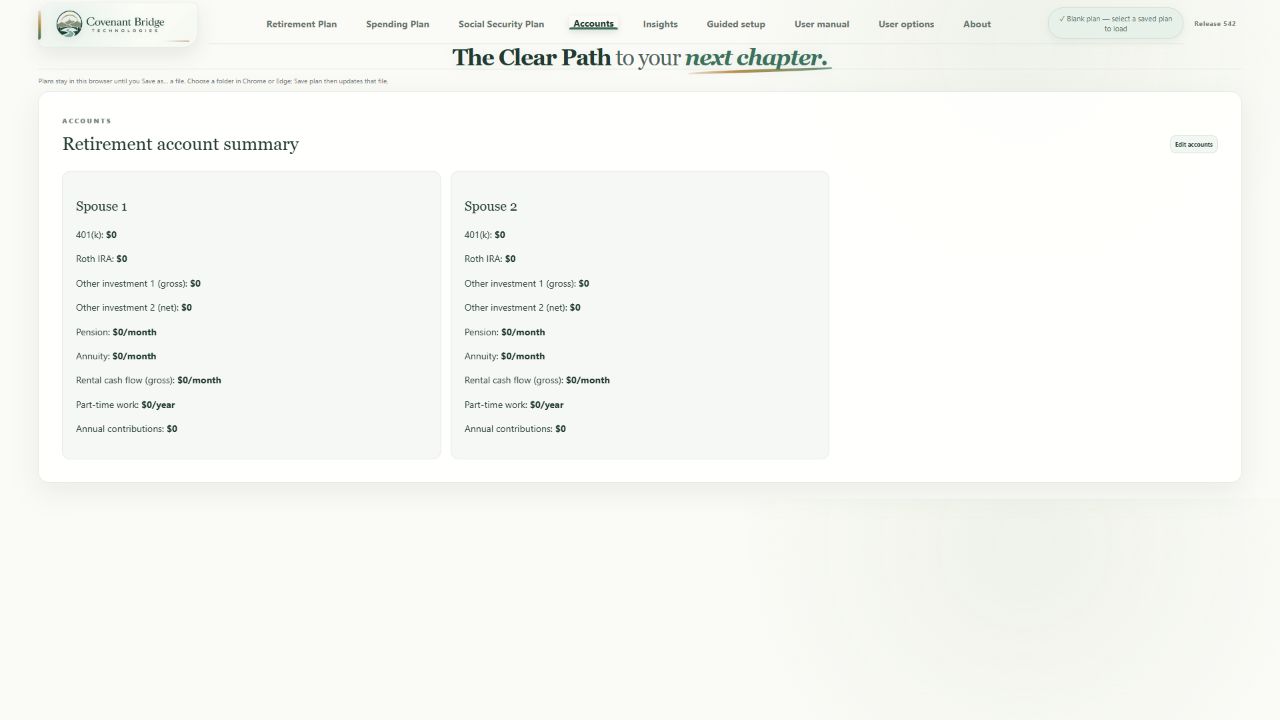 Clear Path Release 542 — Account overview