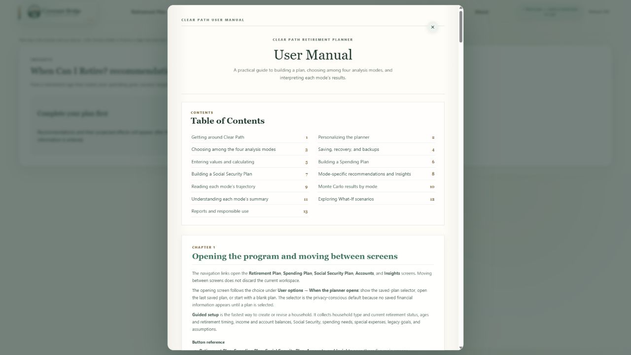 Clear Path Release 542 — Built-in user manual